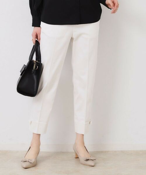 Couture Brooch / クチュールブローチ ショート・ハーフ・半端丈パンツ | 【スッキリ見え・美脚・通勤】リボンポイントサテストパンツ | 詳細5