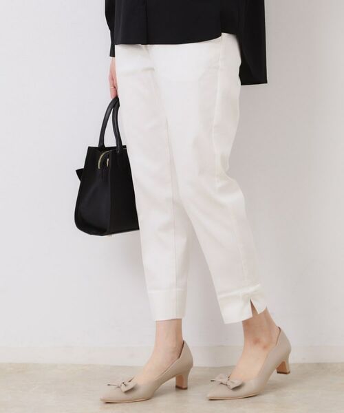 Couture Brooch / クチュールブローチ ショート・ハーフ・半端丈パンツ | 【スッキリ見え・美脚・通勤】リボンポイントサテストパンツ | 詳細6