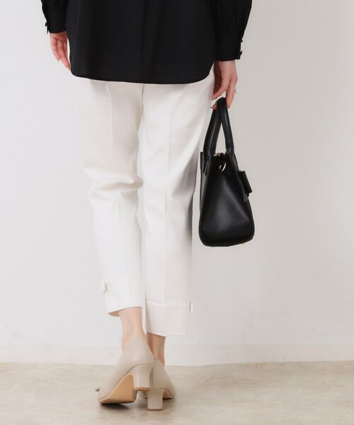Couture Brooch / クチュールブローチ ショート・ハーフ・半端丈パンツ | 【スッキリ見え・美脚・通勤】リボンポイントサテストパンツ | 詳細7