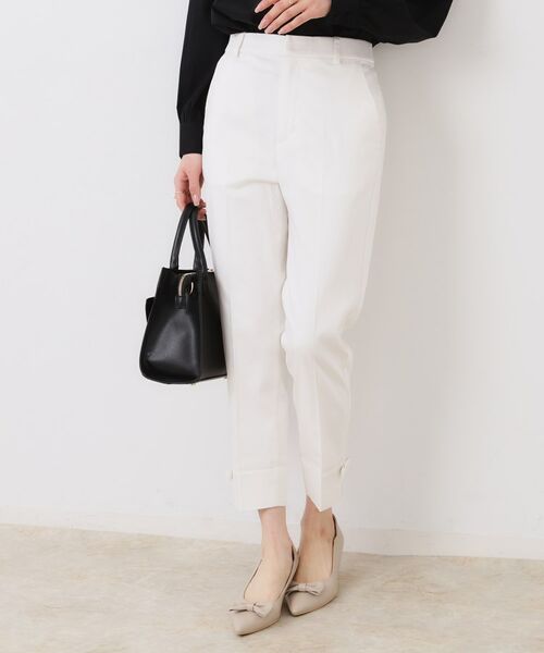 Couture Brooch / クチュールブローチ ショート・ハーフ・半端丈パンツ | 【スッキリ見え・美脚・通勤】リボンポイントサテストパンツ | 詳細8