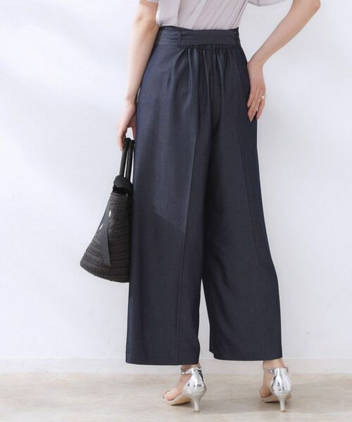 Couture Brooch / クチュールブローチ ショート・ハーフ・半端丈パンツ | 【リボン付き・通勤】シャンブレーワイドパンツ | 詳細17