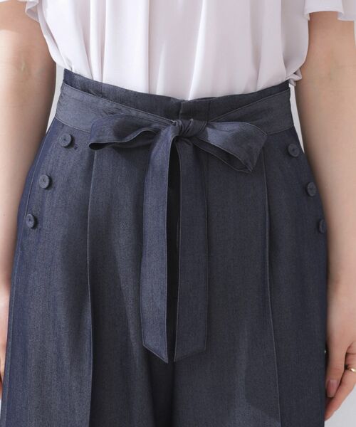 Couture Brooch / クチュールブローチ ショート・ハーフ・半端丈パンツ | 【リボン付き・通勤】シャンブレーワイドパンツ | 詳細28