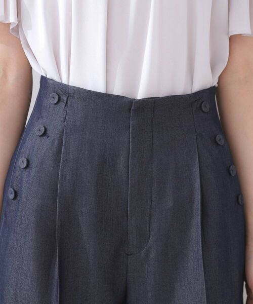 Couture Brooch / クチュールブローチ ショート・ハーフ・半端丈パンツ | 【リボン付き・通勤】シャンブレーワイドパンツ | 詳細29