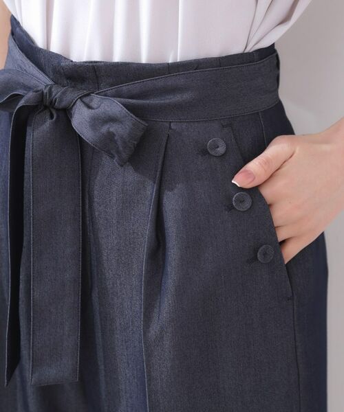 Couture Brooch / クチュールブローチ ショート・ハーフ・半端丈パンツ | 【リボン付き・通勤】シャンブレーワイドパンツ | 詳細30