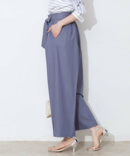 Couture Brooch / クチュールブローチ ショート・ハーフ・半端丈パンツ | 【リボン付き・通勤】シャンブレーワイドパンツ | 詳細6