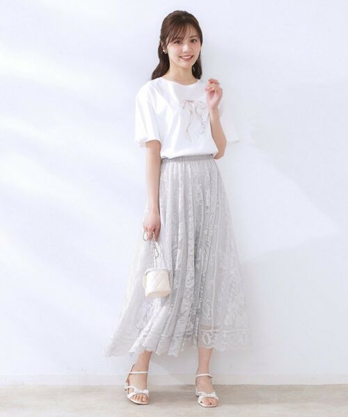 Couture Brooch / クチュールブローチ ロング・マキシ丈スカート | 【上品・通勤】サークルレーススカート | 詳細1