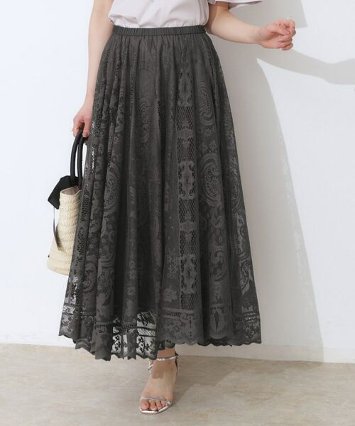 Couture Brooch / クチュールブローチ ロング・マキシ丈スカート | 【上品・通勤】サークルレーススカート | 詳細14