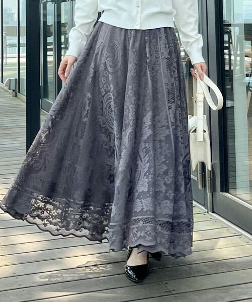 Couture Brooch / クチュールブローチ ロング・マキシ丈スカート | 【上品・通勤】サークルレーススカート | 詳細20