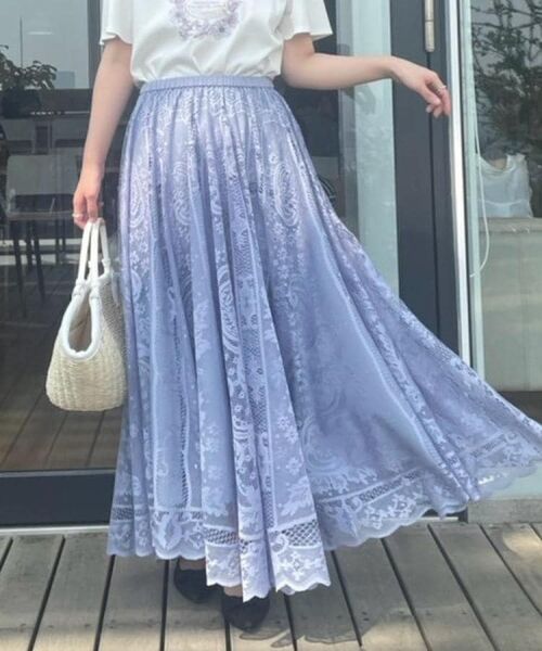 Couture Brooch / クチュールブローチ ロング・マキシ丈スカート | 【上品・通勤】サークルレーススカート | 詳細30