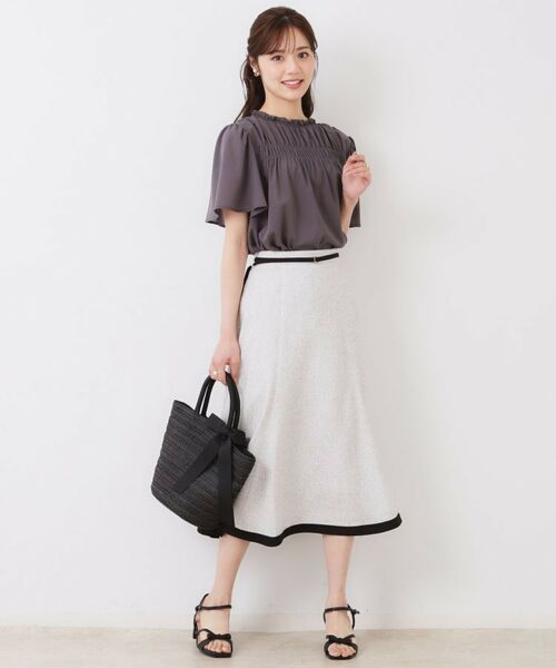 Couture Brooch / クチュールブローチ スカート | 【洗える・きれいめ・通勤】サマーツイード配色フレアスカート | 詳細1