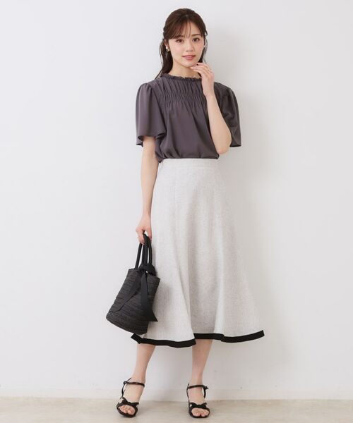 Couture Brooch / クチュールブローチ スカート | 【洗える・きれいめ・通勤】サマーツイード配色フレアスカート | 詳細10