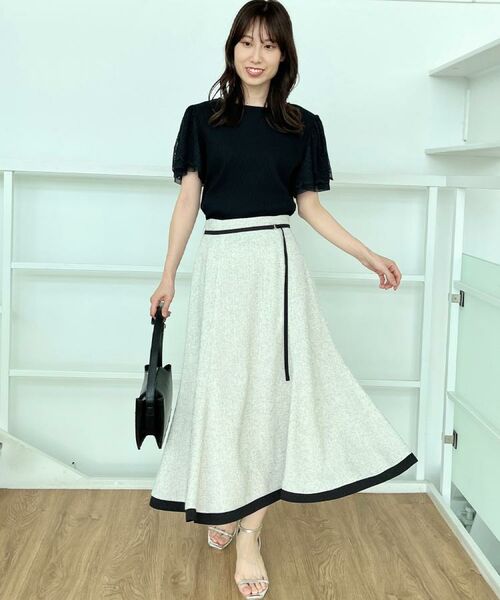 Couture Brooch / クチュールブローチ スカート | 【洗える・きれいめ・通勤】サマーツイード配色フレアスカート | 詳細11