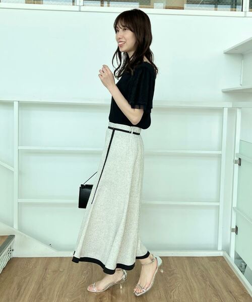 Couture Brooch / クチュールブローチ スカート | 【洗える・きれいめ・通勤】サマーツイード配色フレアスカート | 詳細12