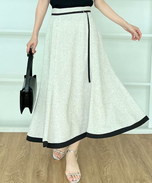 Couture Brooch / クチュールブローチ スカート | 【洗える・きれいめ・通勤】サマーツイード配色フレアスカート | 詳細13