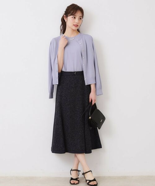 Couture Brooch / クチュールブローチ スカート | 【洗える・きれいめ・通勤】サマーツイード配色フレアスカート | 詳細14