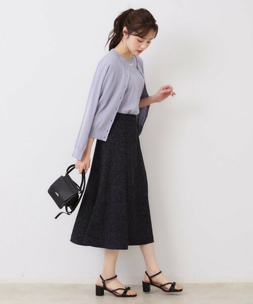 Couture Brooch / クチュールブローチ スカート | 【洗える・きれいめ・通勤】サマーツイード配色フレアスカート | 詳細15