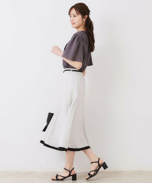 Couture Brooch / クチュールブローチ スカート | 【洗える・きれいめ・通勤】サマーツイード配色フレアスカート | 詳細3