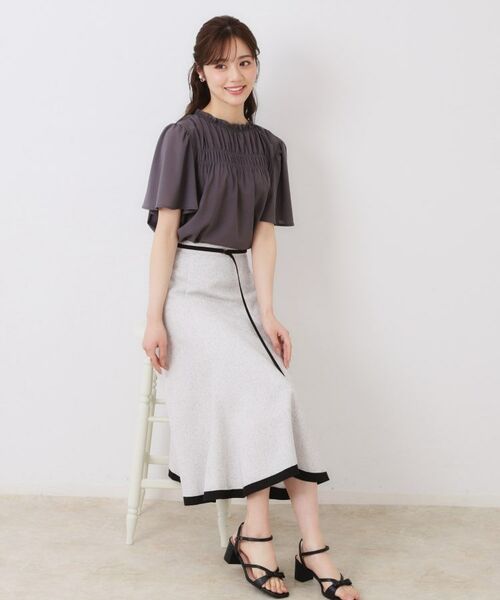 Couture Brooch / クチュールブローチ スカート | 【洗える・きれいめ・通勤】サマーツイード配色フレアスカート | 詳細9