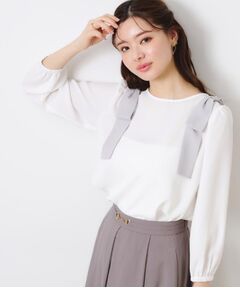 Couture Brooch / クチュールブローチ シャツ・ブラウス | 【フェミニン・通勤】肩リボンシフォンブラウス