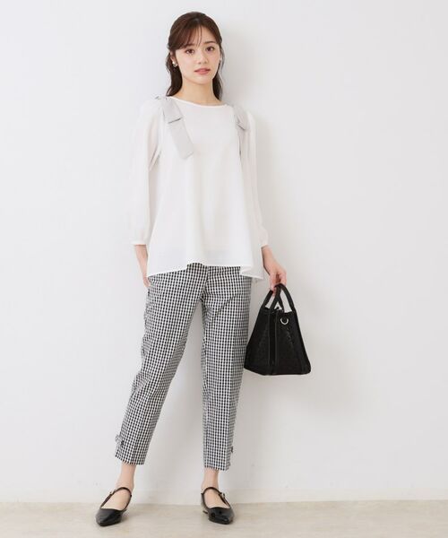 Couture Brooch / クチュールブローチ シャツ・ブラウス | 【フェミニン・通勤】肩リボンシフォンブラウス | 詳細1