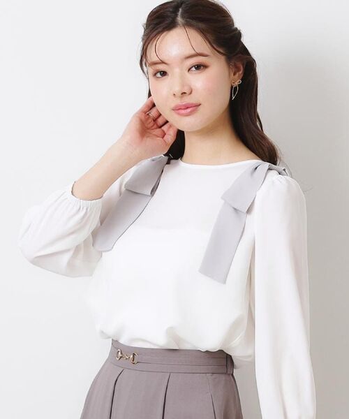 Couture Brooch / クチュールブローチ シャツ・ブラウス | 【フェミニン・通勤】肩リボンシフォンブラウス | 詳細10