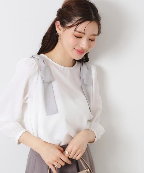 Couture Brooch / クチュールブローチ シャツ・ブラウス | 【フェミニン・通勤】肩リボンシフォンブラウス | 詳細11