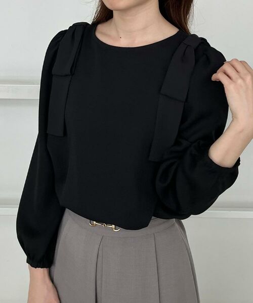 Couture Brooch / クチュールブローチ シャツ・ブラウス | 【フェミニン・通勤】肩リボンシフォンブラウス | 詳細30