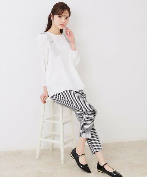 Couture Brooch / クチュールブローチ シャツ・ブラウス | 【フェミニン・通勤】肩リボンシフォンブラウス | 詳細4