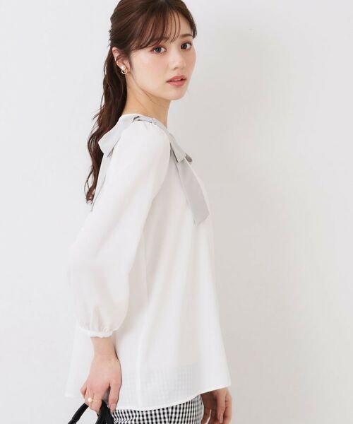 Couture Brooch / クチュールブローチ シャツ・ブラウス | 【フェミニン・通勤】肩リボンシフォンブラウス | 詳細8