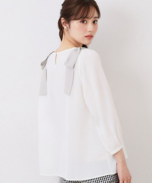 Couture Brooch / クチュールブローチ シャツ・ブラウス | 【フェミニン・通勤】肩リボンシフォンブラウス | 詳細9