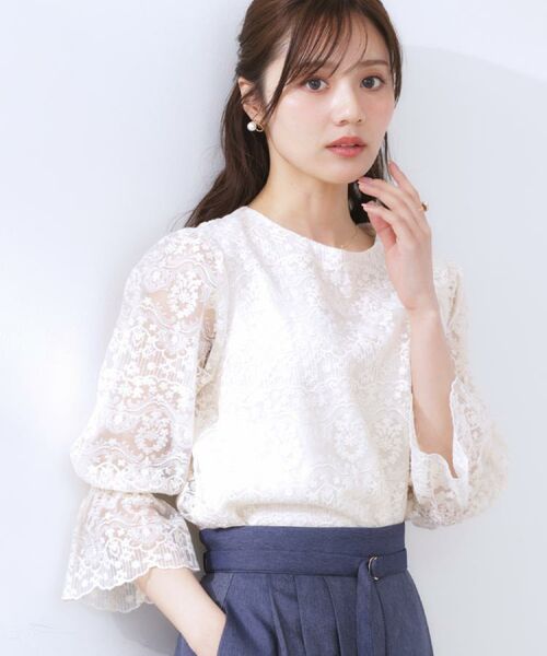 Couture Brooch / クチュールブローチ シャツ・ブラウス | 【一枚で着映える・華やか・通勤】エンブロチュール キャンディーズブラウス | 詳細11