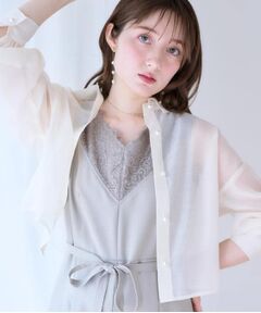 Couture Brooch / クチュールブローチ シャツ・ブラウス | 【洗える・オシャレな透け感】パール調ボタンシアーシャツ