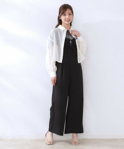 Couture Brooch / クチュールブローチ シャツ・ブラウス | 【洗える・オシャレな透け感】パール調ボタンシアーシャツ | 詳細1