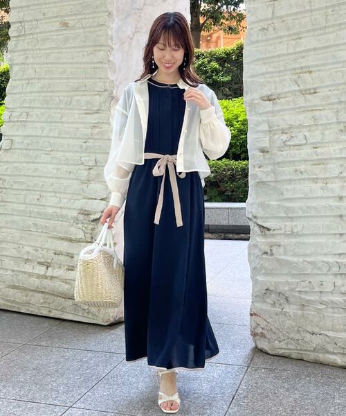 Couture Brooch / クチュールブローチ シャツ・ブラウス | 【洗える・オシャレな透け感】パール調ボタンシアーシャツ | 詳細14