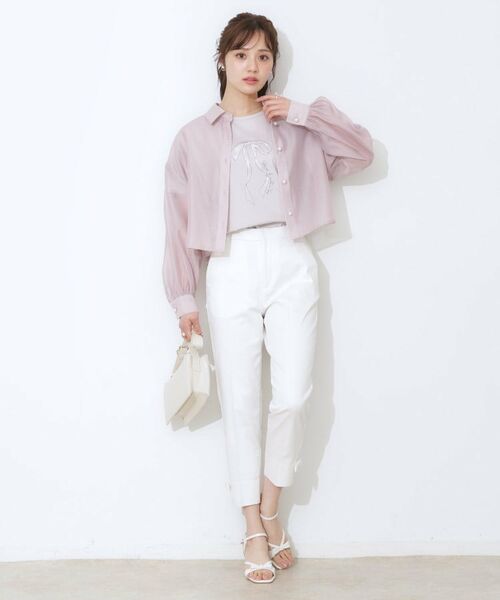 Couture Brooch / クチュールブローチ シャツ・ブラウス | 【洗える・オシャレな透け感】パール調ボタンシアーシャツ | 詳細18