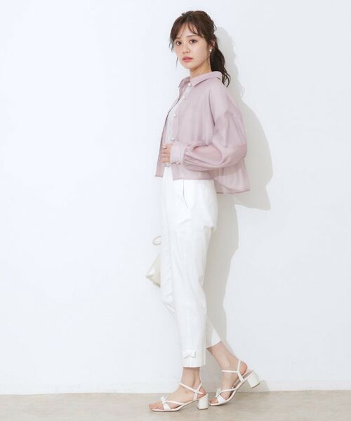 Couture Brooch / クチュールブローチ シャツ・ブラウス | 【洗える・オシャレな透け感】パール調ボタンシアーシャツ | 詳細19