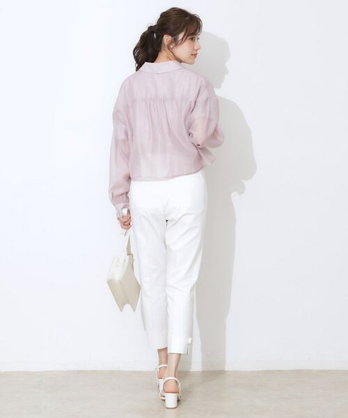 Couture Brooch / クチュールブローチ シャツ・ブラウス | 【洗える・オシャレな透け感】パール調ボタンシアーシャツ | 詳細20