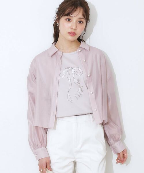 Couture Brooch / クチュールブローチ シャツ・ブラウス | 【洗える・オシャレな透け感】パール調ボタンシアーシャツ | 詳細21