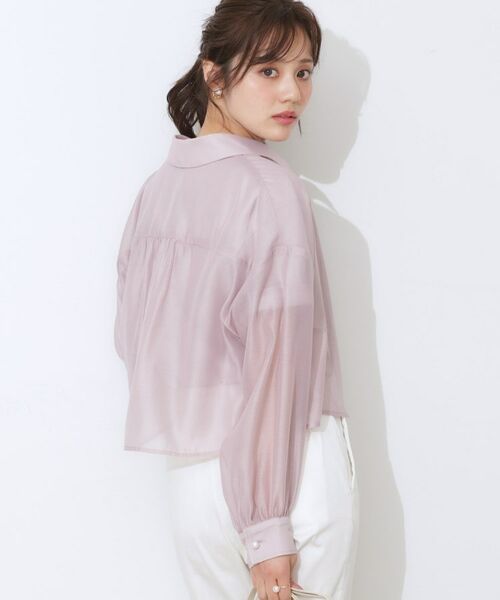 Couture Brooch / クチュールブローチ シャツ・ブラウス | 【洗える・オシャレな透け感】パール調ボタンシアーシャツ | 詳細24