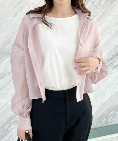 Couture Brooch / クチュールブローチ シャツ・ブラウス | 【洗える・オシャレな透け感】パール調ボタンシアーシャツ | 詳細28