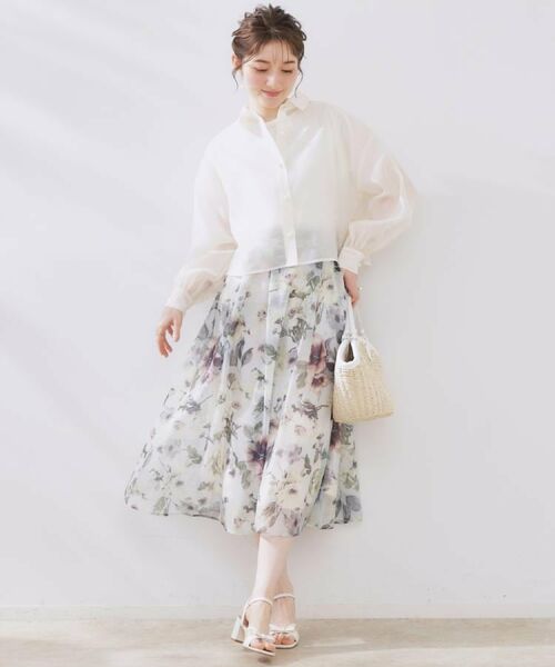 Couture Brooch / クチュールブローチ シャツ・ブラウス | 【洗える・オシャレな透け感】パール調ボタンシアーシャツ | 詳細6