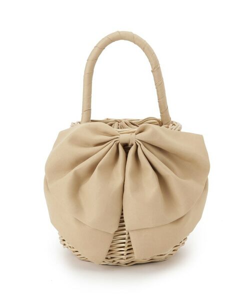 Couture Brooch / クチュールブローチ ハンドバッグ | BIGリボンラタンバッグ | 詳細1