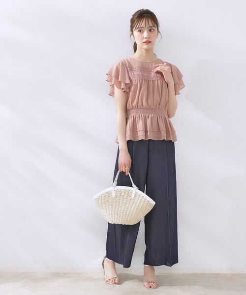 Couture Brooch / クチュールブローチ トートバッグ | 合皮トリミングペーパートート | 詳細10