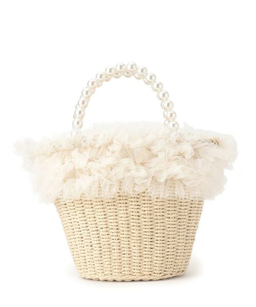 Couture Brooch / クチュールブローチ ハンドバッグ | フリルデザインパール調ハンドルカゴバッグ | 詳細3