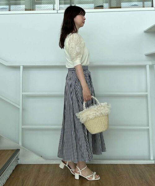 Couture Brooch / クチュールブローチ ニット・セーター | 【洗える・UV機能・通勤】オーガンレース袖ニット | 詳細10