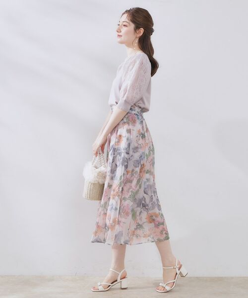 Couture Brooch / クチュールブローチ ニット・セーター | 【洗える・UV機能・通勤】オーガンレース袖ニット | 詳細14