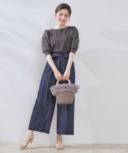 Couture Brooch / クチュールブローチ ニット・セーター | 【洗える・UV機能・通勤】オーガンレース袖ニット | 詳細23