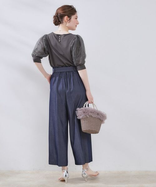 Couture Brooch / クチュールブローチ ニット・セーター | 【洗える・UV機能・通勤】オーガンレース袖ニット | 詳細25