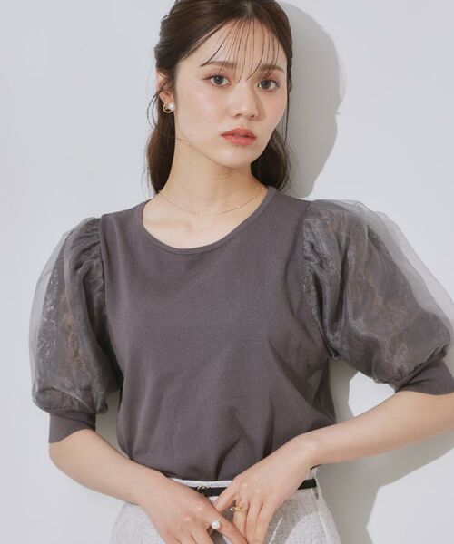 Couture Brooch / クチュールブローチ ニット・セーター | 【洗える・UV機能・通勤】オーガンレース袖ニット | 詳細29