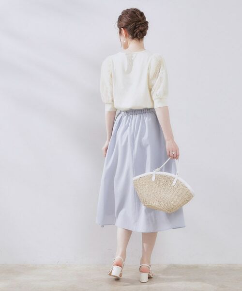 Couture Brooch / クチュールブローチ ニット・セーター | 【洗える・UV機能・通勤】オーガンレース袖ニット | 詳細3